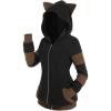 ROSE GAL Rosegal Women Plus Size Cat Ear Ribbed Hooded Blouson Jacket Animal Ear Two Tone Cute Hoodie(Coffee_1)