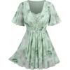 ROSE GAL Rosegal Women Plus Size Elegant Surplice Blouse Tunic Peplum Top(Green_1)