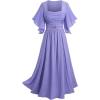 ROSE GAL Rosegal Women Plus Size Renaissance Cottagecore Dress Summer Boho Dress(Purple_1)