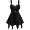 ROSE GAL Women Plus Size Sleeveless Tanks Glitter Handkerchief Hem Tank Top(Black)