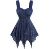 ROSE GAL Women Plus Size Sleeveless Tanks Glitter Stars Handkerchief Hem Flowy Tank Top(Deep Blue)