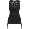 ROSE GAL Women’s Plus Size V Neck Tank Lace Vest Shirt Sleeveless Summer Casual Round Neck SlimTops(Black)