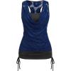 ROSE GAL Women’s Plus Size V Neck Tank Lace Vest Shirt Sleeveless Summer Casual Round Neck SlimTops(Blue)