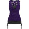 ROSE GAL Women’s Plus Size V Neck Tank Lace Vest Shirt Sleeveless Summer Casual Round Neck SlimTops(Purple)