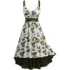 Rosegal Women Plus Size Floral Sundress High Low Midi Sleeveless Cami Flowy Dress(Green)