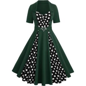 ROSE GAL Plus Size Womens 1950s Retro Vintage Rockabilly Cocktail Party Swing Dresses(Green_2)