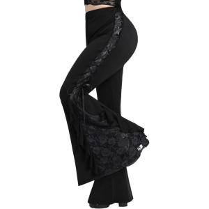 ROSE GAL Rosegal Women Plus Size Bell Bottoms Gothic Flare Pants(Black_2)