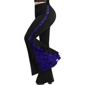 ROSE GAL Rosegal Women Plus Size Bell Bottoms Gothic Flare Pants(Blue_1)