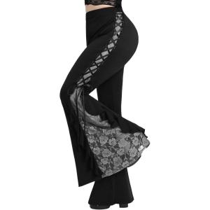 ROSE GAL Rosegal Women Plus Size Bell Bottoms Gothic Flare Pants(Gray_1)