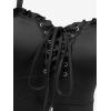 ROSE GAL Plus Size Lace Godet Hem Gothic Dress for Women Ruffled Edge Lace-up Sleeveless Maxi Swing Dress(Black)