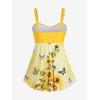 ROSE GAL Plus Size Womens 2 Piece ModestTankini Swimsuit Twist Padded Tummy Control Bathing Suit(Yellow_1)