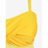 ROSE GAL Plus Size Womens 2 Piece ModestTankini Swimsuit Twist Padded Tummy Control Bathing Suit(Yellow_1)