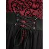 ROSE GAL Women Plus Size Gothic Costume Flocking Floral Lace-up Maxi Sleeveless Tank Dress(Red)
