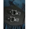 ROSE GAL Women Plus Size Gothic Dress Spaghetti Strap Lace Overlay Midi Layered Handkerchief Hem Corset Dress(Blue)