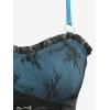 ROSE GAL Women Plus Size Gothic Dress Spaghetti Strap Lace Overlay Midi Layered Handkerchief Hem Corset Dress(Blue)