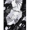 ROSE GAL Women Plus Size Two Piece Skirted Modest Tankini Swimsuit Set Funny Cats Print Tummy Control 2 Piece Bathing Suits(Black_1)