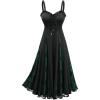 ROSE GAL Plus Size Lace Godet Hem Gothic Dress for Women Ruffled Edge Lace-up Sleeveless Maxi Swing Dress(Black)