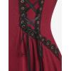 ROSE GAL Women Plus Size Hooded Lace-up Front Zipper High Low Maxi Coat Gothic Longline Coat Overcoat Outwear(Red_1)