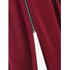ROSE GAL Women Plus Size Hooded Lace-up Front Zipper High Low Maxi Coat Gothic Longline Coat Overcoat Outwear(Red_1)