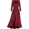 ROSE GAL Women Plus Size Hooded Lace-up Front Zipper High Low Maxi Coat Gothic Longline Coat Overcoat Outwear(Red_1)