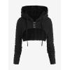 ROSE GAL Women Lace Trim Ruched Cami Tank Top and Hooded Hook Eye Cable Knit Cropped Shrug Sweater(Black_1)