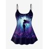 ROSE GAL Plus Size Women Gothic Tummy Control Modest Tankini Swimsuit Mermaid Padded Two Piece Bathing Suit(Black_4)
