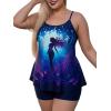ROSE GAL Plus Size Women Gothic Tummy Control Modest Tankini Swimsuit Mermaid Padded Two Piece Bathing Suit(Black_4)