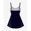 ROSE GAL Plus Size Women Gothic Tummy Control Modest Tankini Swimsuit Mermaid Padded Two Piece Bathing Suit(Black_4)