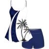 ROSE GAL Women Plus Size Hawaii Two Piece Tankini Swimsuit Set 3D Glitter Mermaid Print Padded Swimwear(Blue_1)