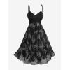 ROSE GAL Plus Size Women 2pcs Cocktail Dress Set Party Wedding Semi Formal Chiffon Cape and Butterfly Cami Dress(Black)