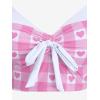 ROSE GAL Women Plus Size Retro Bikini Gingham Two Piece Swimsuit with Skirt Halter Tummy Control Bathing Suit(Pink)