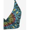 ROSE GAL Women Plus Size Tribal Mandala Print Bikini Two Piece Swimsuit with Skirt Tummy Control Bathing Suit(Sky Blue)