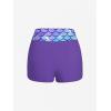 ROSE GAL Women Plus Size Two Piece Modest Tankini Swimsuit 3D Mermaid Print Halter Tummy Control Bathing Suit(Purple_1)