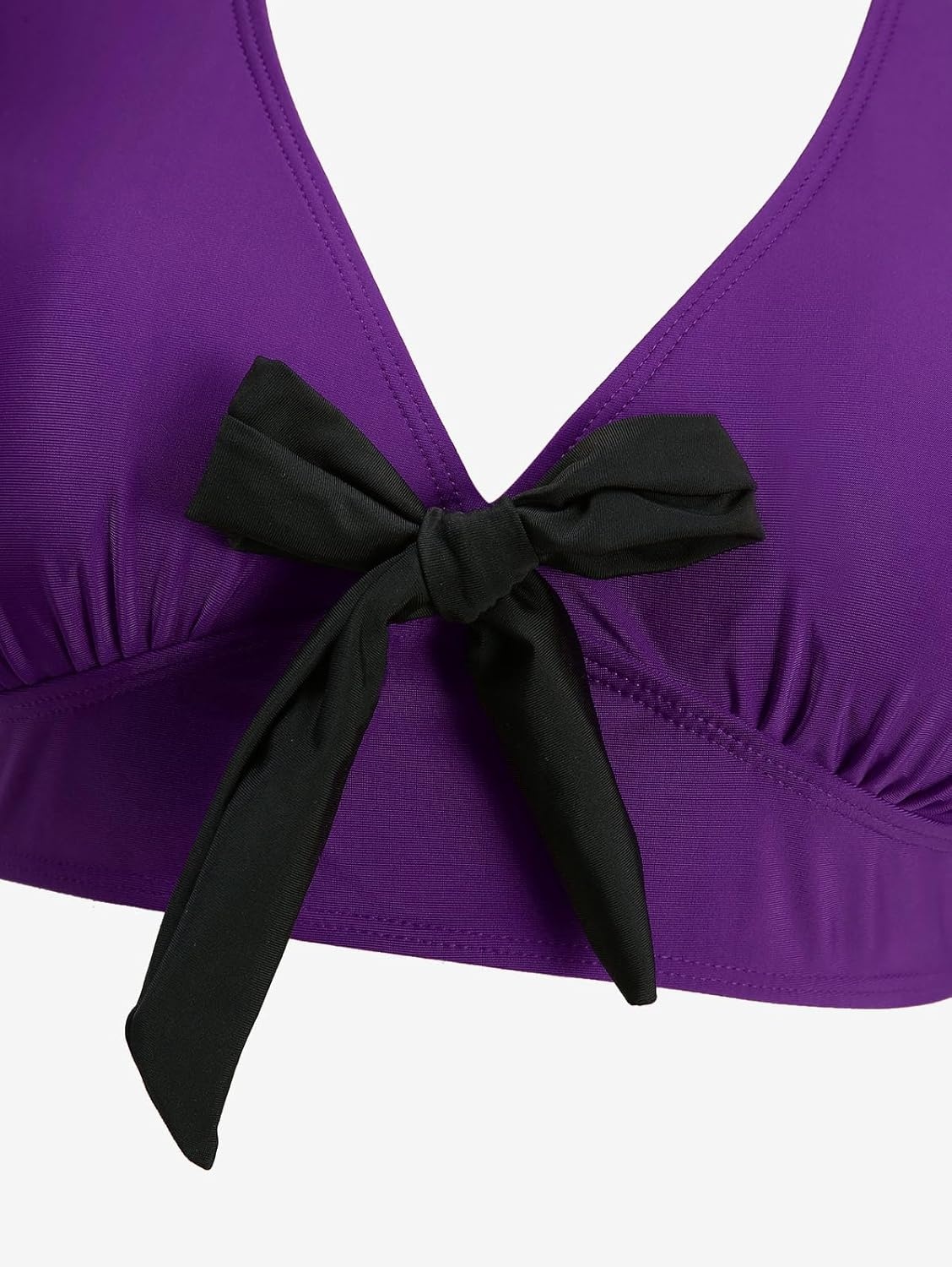 image:imageROSE GAL Women Plus Size Gothic High Waisted Bikini Two Piece Swimsuit with Skirt Tummy Control Bathing SuitDeep Purple