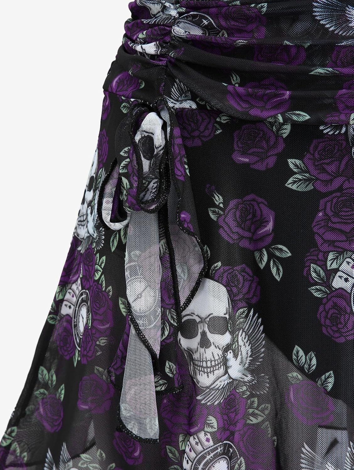 image:imageROSE GAL Women Plus Size Gothic High Waisted Bikini Two Piece Swimsuit with Skirt Tummy Control Bathing SuitDeep Purple