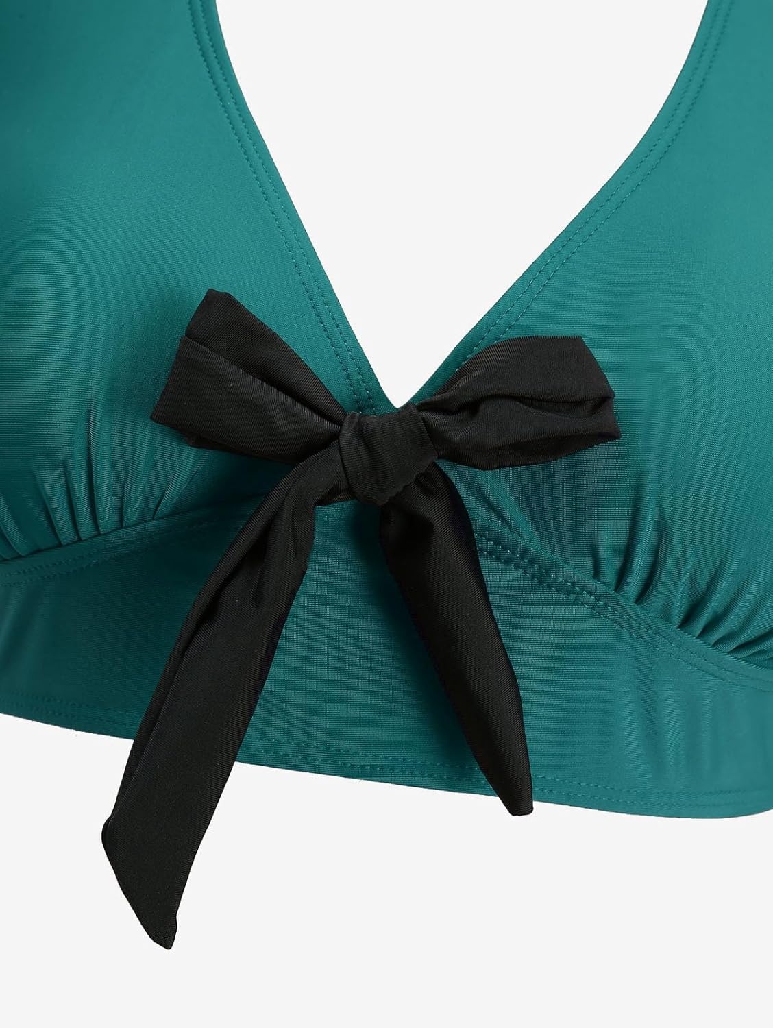 image:imageROSE GAL Women Plus Size Gothic High Waisted Bikini Two Piece Swimsuit with Skirt Tummy Control Bathing SuitPeacock Green