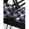 ROSE GAL Plus Size Gothic Skulls 2 Piece Swimsuits for Women Two Piece Tankini Set(Purple_1)