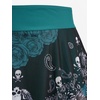 ROSE GAL Plus Size Skulls Gothic 2 Piece Swimsuits for Women Goth Two Piece Tankini Set Cross Twist Padded Bathing Suits(Green_1)