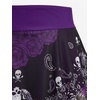 ROSE GAL Plus Size Skulls Gothic 2 Piece Swimsuits for Women Goth Two Piece Tankini Set Cross Twist Padded Bathing Suits(Purple_1)