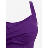 ROSE GAL Plus Size Skulls Gothic 2 Piece Swimsuits for Women Goth Two Piece Tankini Set Cross Twist Padded Bathing Suits(Purple_1)