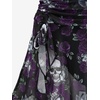 ROSE GAL Women Plus Size Gothic High Waisted Bikini Two Piece Swimsuit with Skirt Tummy Control Bathing Suit(Deep Purple)