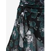 ROSE GAL Women Plus Size Gothic High Waisted Bikini Two Piece Swimsuit with Skirt Tummy Control Bathing Suit(Peacock Green)