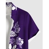 ROSE GAL Matchable Couples Hawaiian Men Shirt and Women Cold Shoulder Crisscorss Short Sleeves Midi Dress(Men/Purple)