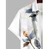 ROSE GAL Matchable Couples Hawaiian Men Shirt and Women Cold Shoulder Crisscorss Short Sleeves Midi Dress(Men/White)